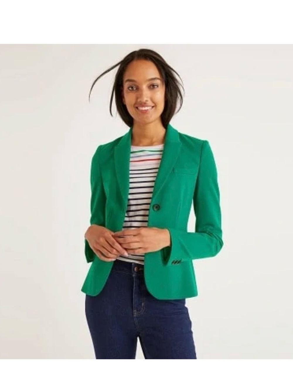 Boden Smyth Ponte Blazer Jacket US Sz 6 Regular Emerald Night Winter Green